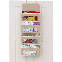 Over The Door Organizer Storage Wall Mount Hanging Organizer for Bedroom or Kitchen Beige