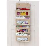 Over The Door Organizer Storage Wall Mount Hanging Organizer for Bedroom or Kitchen Beige