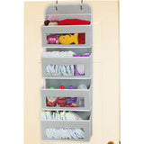 Over The Door Organizer Storage Wall Mount Hanging Organizer for Bedroom or Kitchen Grey