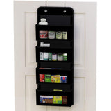 Over The Door Organizer Storage Wall Mount Hanging Organizer for Bedroom or Kitchen Black