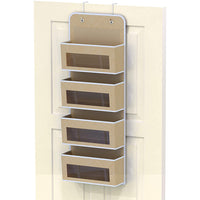 Over The Door Organizer Storage Wall Mount Hanging Organizer for Bedroom or Kitchen Beige