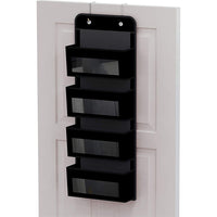 Over The Door Organizer Storage Wall Mount Hanging Organizer for Bedroom or Kitchen Black