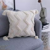 Boho Tassels Pillow Cover Throw Cushion Case Tufted Woven Home Decor-Style 2