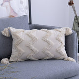 Boho Tassels Pillow Cover Throw Cushion Case Tufted Woven Home Decor-Style 3