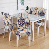 Set of 4 Pcs Dining Elastic Anti-dirty Chair Covers Canker Rose Style