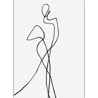 FancyGrab Set of Line Art Prints Abstract Figure Printing Canvas Modern Wall Art Home Decor Style 2