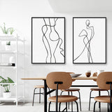 FancyGrab Set of Line Art Prints Abstract Figure Printing Canvas Modern Wall Art Home Decor Style 2