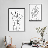 FancyGrab Set of Line Art Prints Abstract Figure Printing Canvas Modern Wall Art Home Decor Style 2