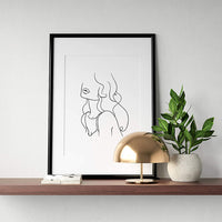 FancyGrab Set of Line Art Prints Abstract Figure Printing Canvas Modern Wall Art Home Decor Style 3