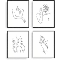 FancyGrab Set of Line Art Prints Abstract Figure Printing Canvas Modern Wall Art Home Decor Style 3