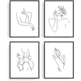 FancyGrab Set of Line Art Prints Abstract Figure Printing Canvas Modern Wall Art Home Decor Style 3