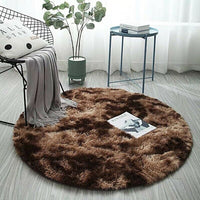 Tie Dyed Plush Round Rug Non-slip Floor Soft Carpet Home Decor Coffee