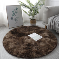 Tie Dyed Plush Round Rug Non-slip Floor Soft Carpet Home Decor Coffee