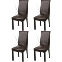 4 Pcs Solid PU Leather Home Dining Chair Covers Beige