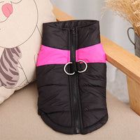 Plus Size Waterproof Pet Clothes Cold Weather Dog Warm Vest Jacket Vest Coat Pink