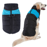 Plus Size Waterproof Pet Clothes Cold Weather Dog Warm Vest Jacket Vest Coat Blue