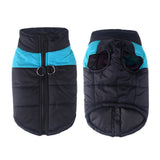 Plus Size Waterproof Pet Clothes Cold Weather Dog Warm Vest Jacket Vest Coat Blue