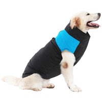 Plus Size Waterproof Pet Clothes Cold Weather Dog Warm Vest Jacket Vest Coat Blue