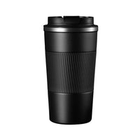 FancyGrab 510ml Reusable Vacuum Stainless Steel Insulated Coffee Mug with Seal Lid Black