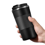 FancyGrab 510ml Reusable Vacuum Stainless Steel Insulated Coffee Mug with Seal Lid Black