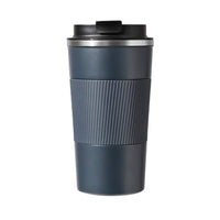 FancyGrab 510ml Reusable Vacuum Stainless Steel Insulated Coffee Mug with Seal Lid Blue