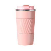 FancyGrab 510ml Reusable Vacuum Stainless Steel Insulated Coffee Mug with Seal Lid Pink