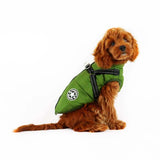 FancyGrab Waterproof Warm Winter Dog Harness Coat Green