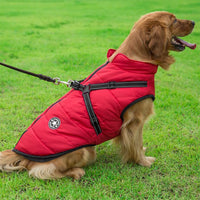 FancyGrab Waterproof Warm Winter Dog Harness Coat Red