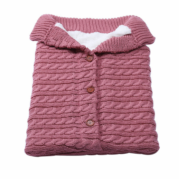 Unisex Infant Swaddle Blankets Fleece Knit Sleeping Bag Stroller Wraps for Baby Girls Boys Pink