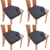 Set of 4 Pcs Stretch Dining Chair Covers Dark Grey