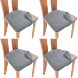 Set of 4 Pcs Stretch Dining Chair Covers Light Grey