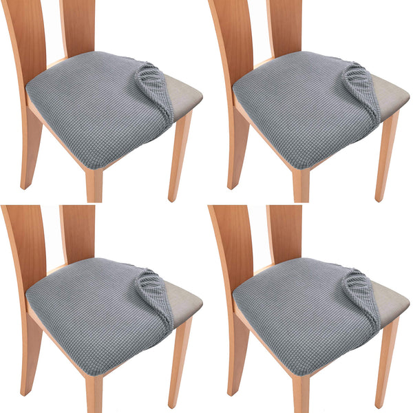 Set of 4 Pcs Stretch Dining Chair Covers Light Grey