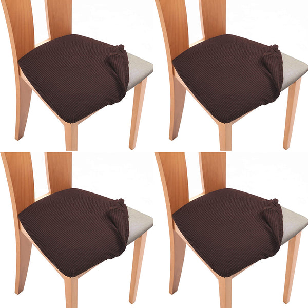 Set of 4 Pcs Stretch Dining Chair Covers Coffee