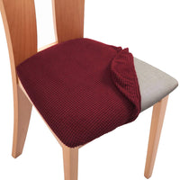 Set of 4 Pcs Stretch Dining Chair Covers Wine Red