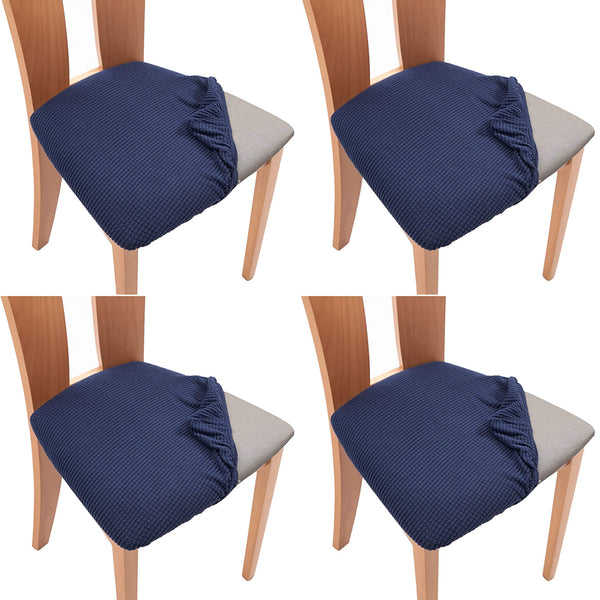 Set of 4 Pcs Stretch Dining Chair Covers Navy