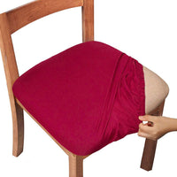 Set of 4Pcs Stretch Chair Cover Protectors Wine Red