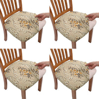 Printed Stretch Dining Chair Seat Covers 4-Pack Waner Style