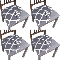 Printed Stretch Dining Chair Seat Covers 4-Pack Free Space Style