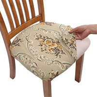 Printed Stretch Dining Chair Seat Covers 4-Pack Waner Style