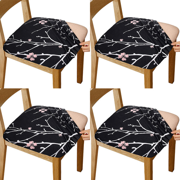 Printed Stretch Dining Chair Seat Covers 4-Pack Thriving Style