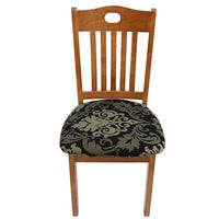 Printed Stretch Dining Chair Seat Covers 4-Pack Baroque Style