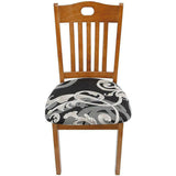 Printed Stretch Dining Chair Seat Covers 4-Pack Royal Style