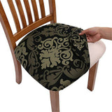 Printed Stretch Dining Chair Seat Covers 4-Pack Baroque Style