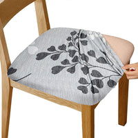 Printed Stretch Dining Chair Seat Covers 4-Pack Leaf Love Style