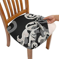 Printed Stretch Dining Chair Seat Covers 4-Pack Royal Style