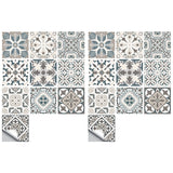 20pcs Moroccan Style Tile Wall Stickers Removable Decorative Kitchen Bathroom Stickers-Style 1