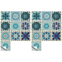 20pcs Moroccan Style Tile Wall Stickers Removable Decorative Kitchen Bathroom Stickers-Style 5