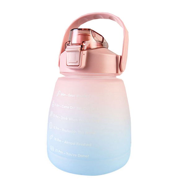 Large Capacity Water Bottle with Straw for Sports Pink