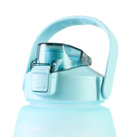 Large Capacity Water Bottle with Straw for Sports Blue