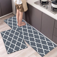 2Pcs Kitchen Floor Mat Doormat Non-Slip Door Floor Pad Dark Grey